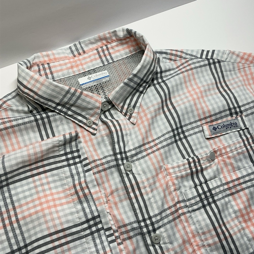 Columbia PFG Mens Omni-Shade Fishing Shirt Plaid Short Sleeve Vented XL Gorpcore
